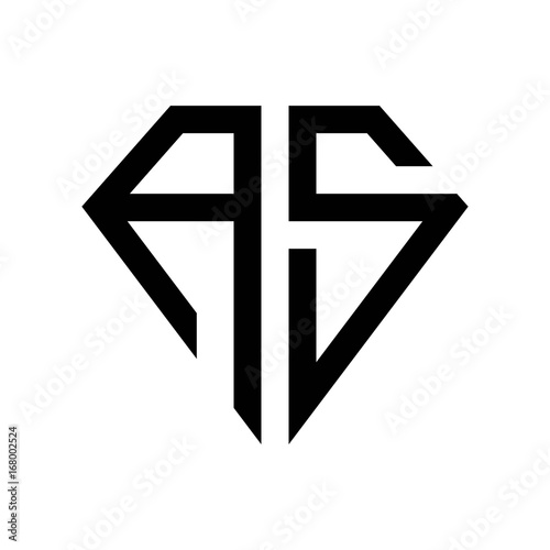 initial letters logo as black monogram diamond pentagon shape