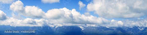 Altai mountains landscape from high altitude viewpoint. Aktru ridge