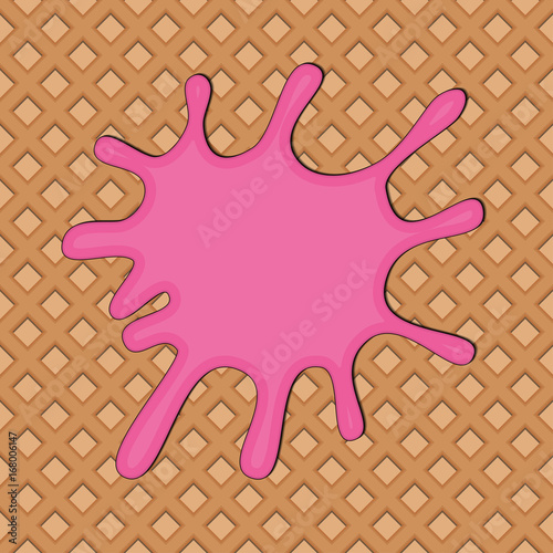 vector pink cream splash on wafer