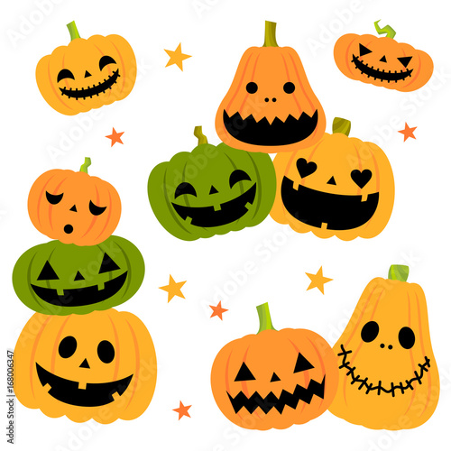 ジャックオランタンのイラストセット Stock ベクター Adobe Stock