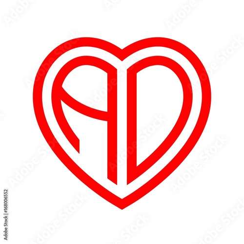 initial letters logo ao red monogram heart love shape Free Download initial letters logo ao red monogram heart love shape - GFXLoad