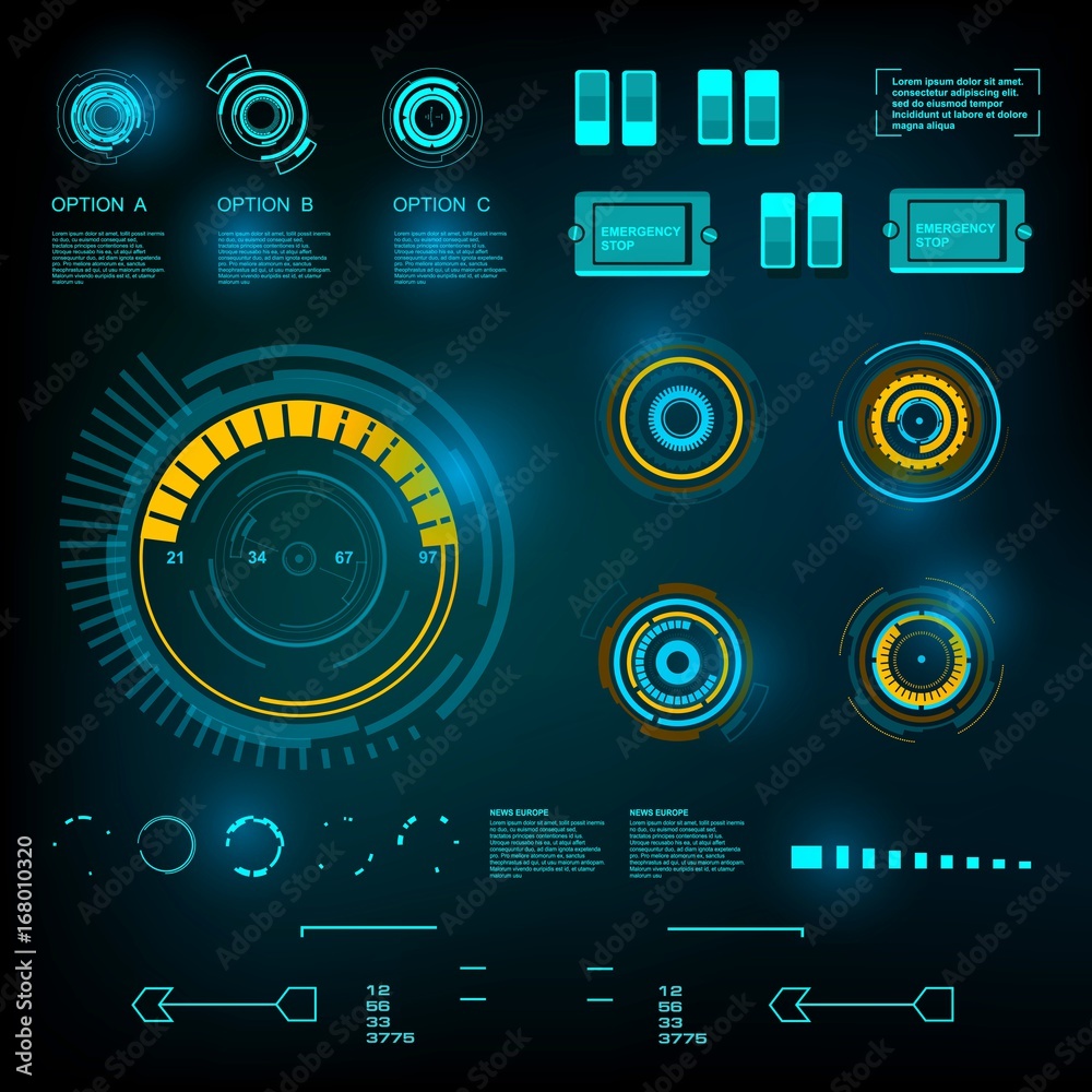 Obraz premium Futuristic virtual graphic touch user interface, HUD