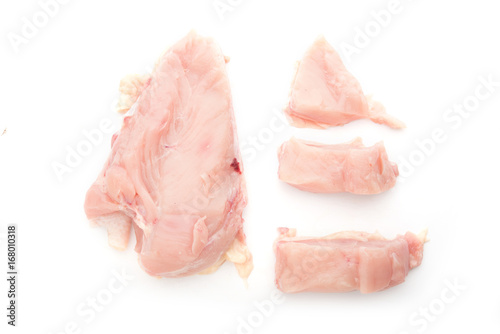 Raw chicken fillet breast isolated on white background.