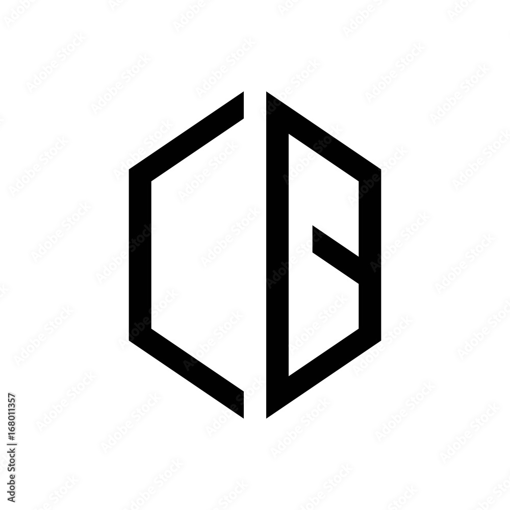 initial letters logo cq black monogram hexagon shape vector initial letters logo cq black monogram hexagon shape vector