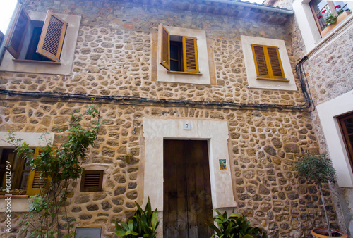 Beautiful building in Valldemossa, famous old mediterranean village of Majorca Spain. © Elena Noeva