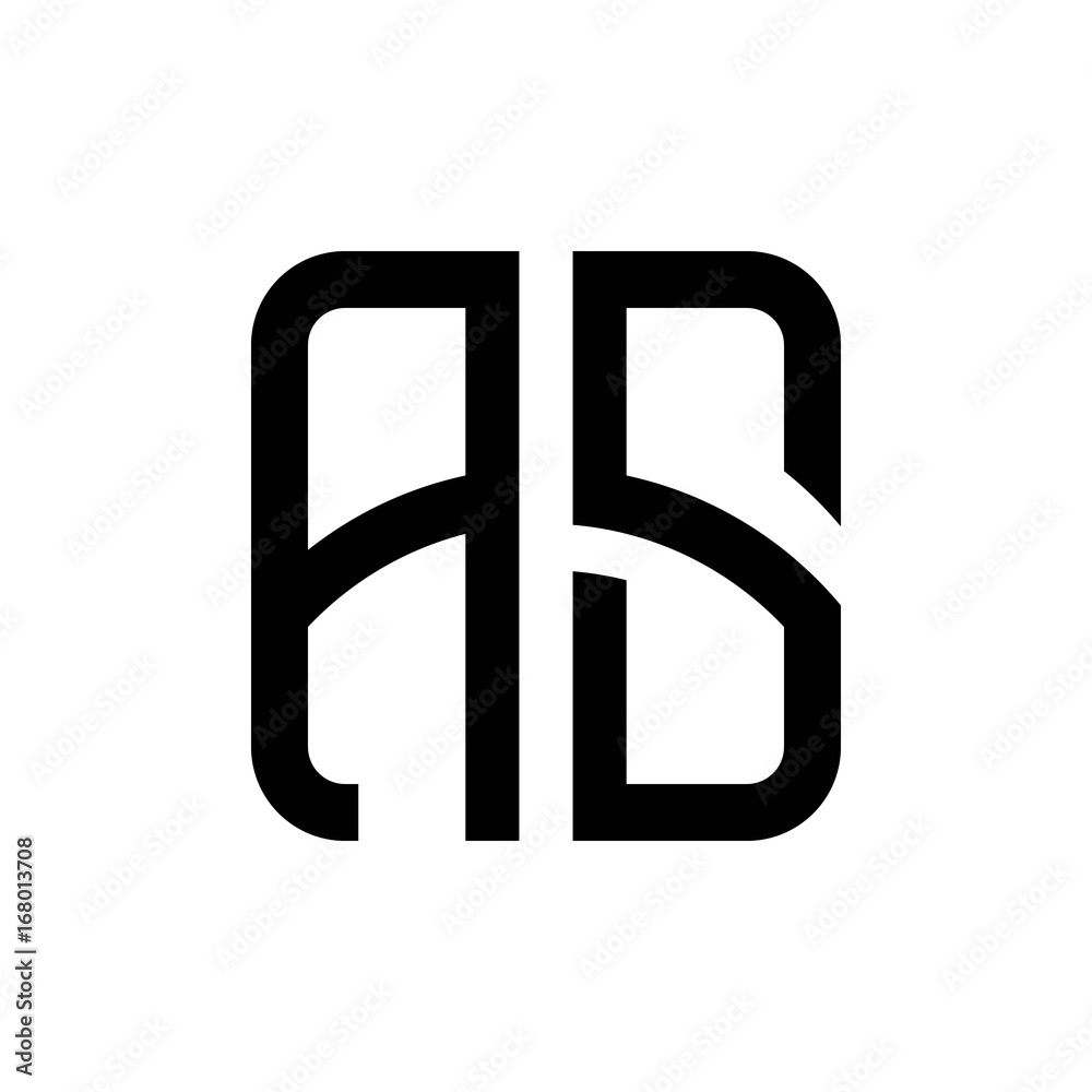 initial letters logo as black monogram square rounded shape vector initial letters logo as black monogram square rounded shape vector