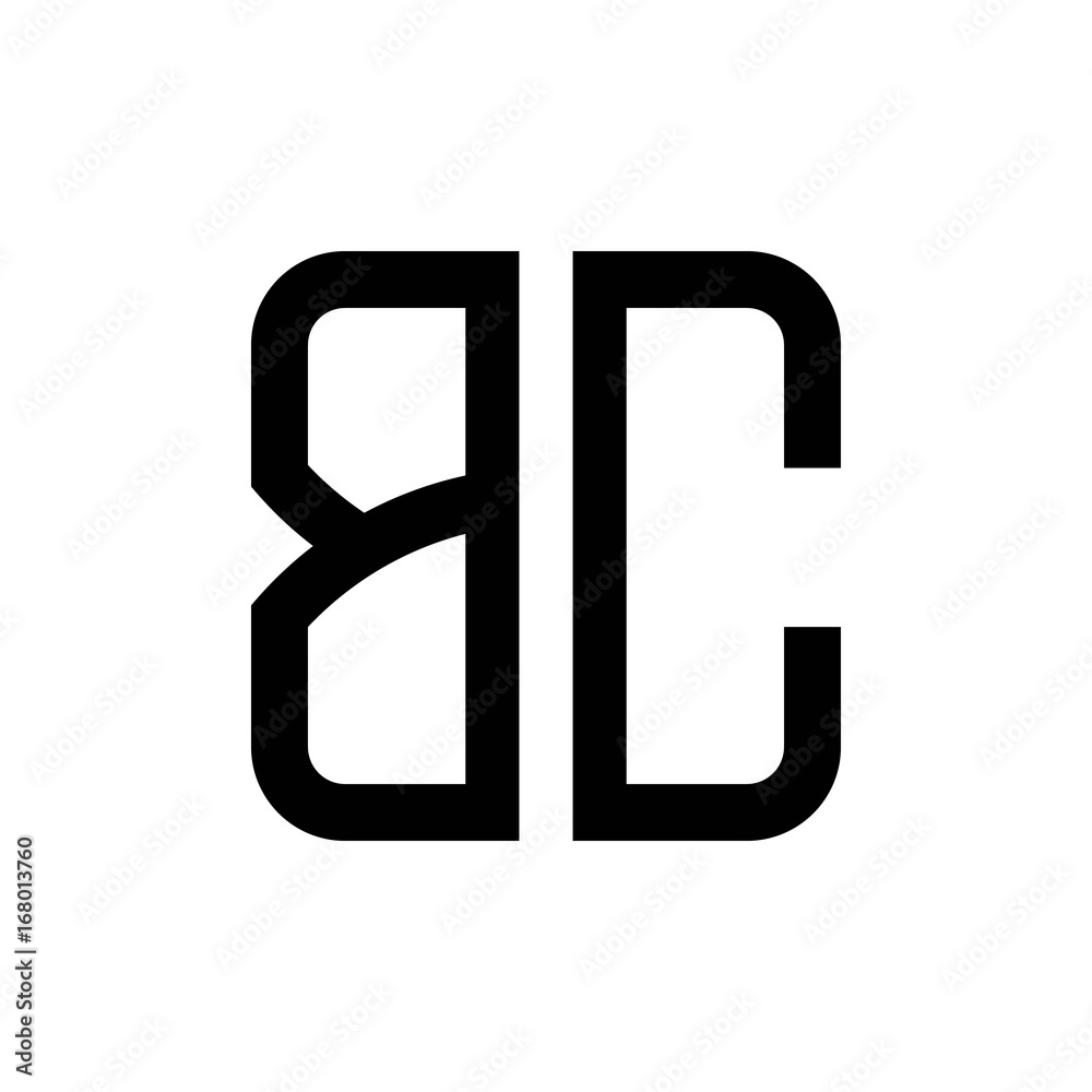 initial letters logo bc black monogram square rounded shape vector initial letters logo bc black monogram square rounded shape vector