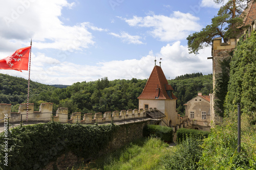 Gothic hunting Krivoklat from 12th century is one of the oldest and most significant Castles of Czech Princes and Kings, Czech Republic