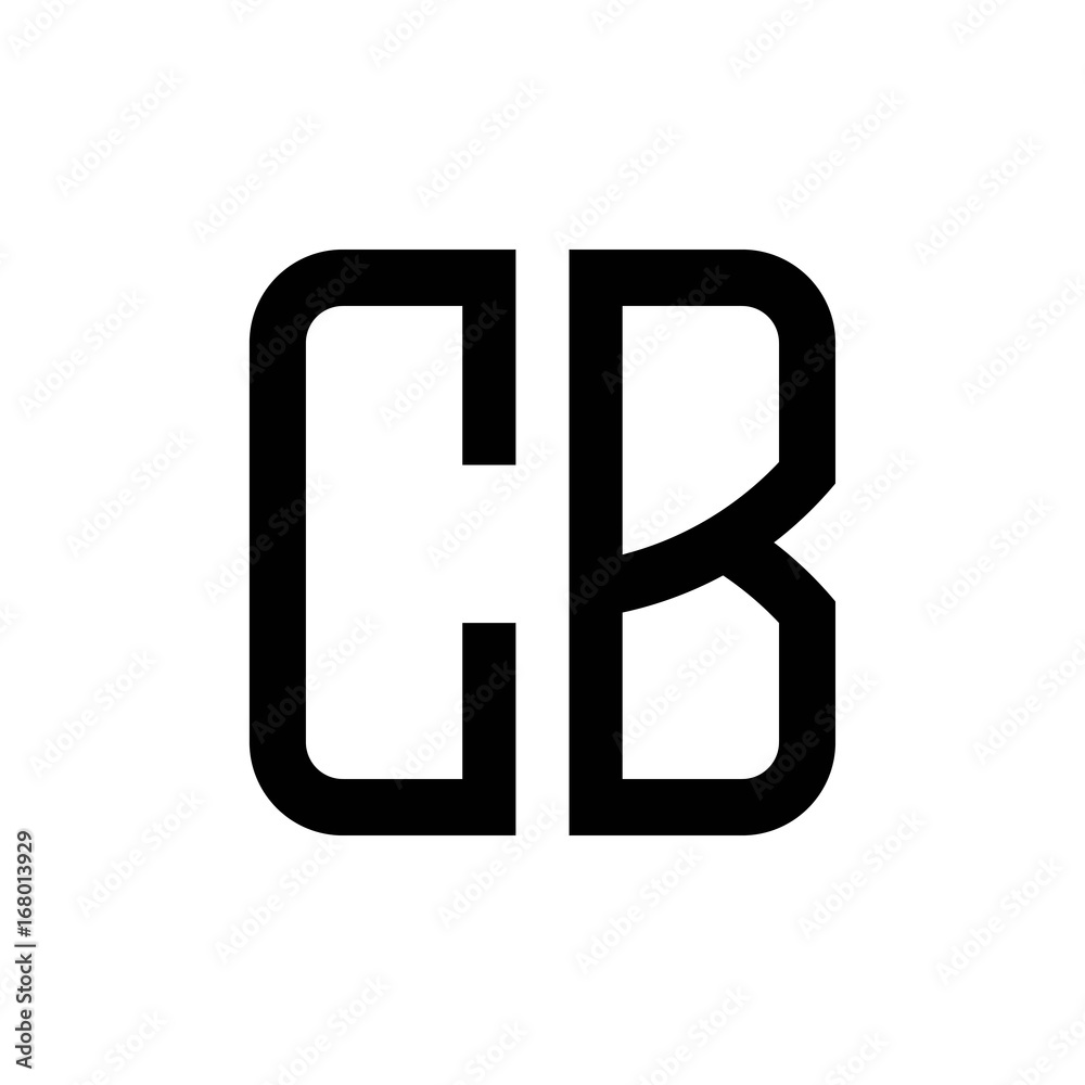 initial letters logo cb black monogram square rounded shape vector initial letters logo cb black monogram square rounded shape vector
