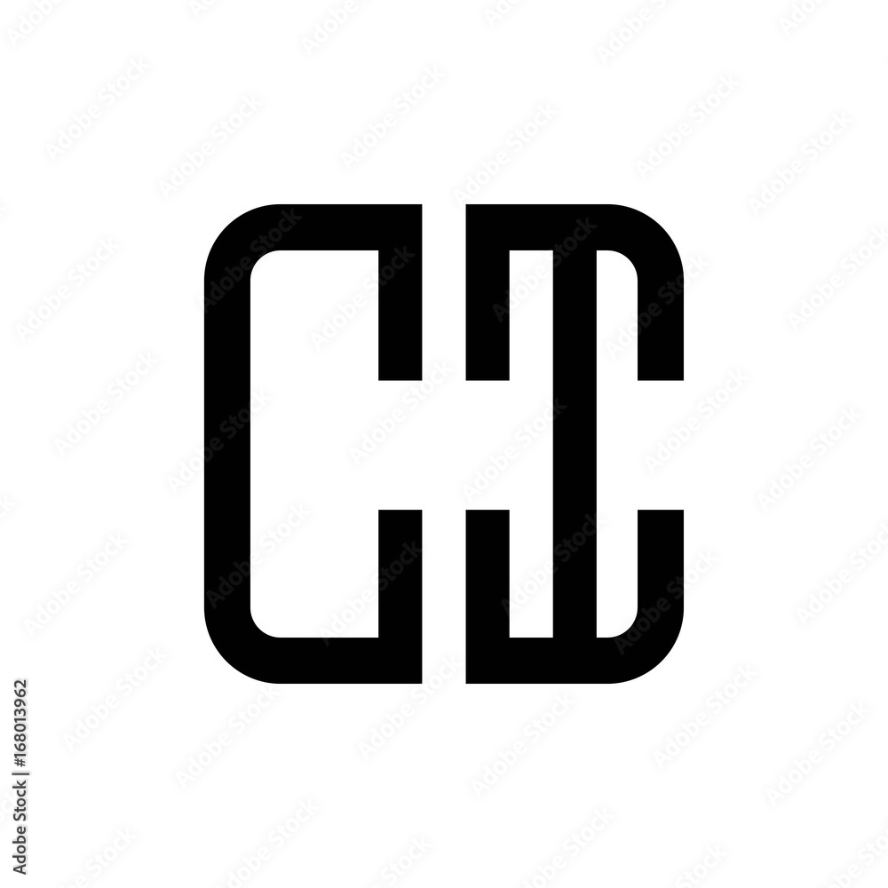 initial letters logo ci black monogram square rounded shape vector initial letters logo ci black monogram square rounded shape vector