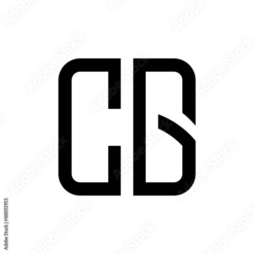 initial letters logo cw black monogram square rounded shape vector