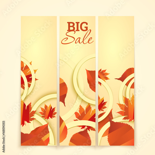 Banner with autumn leaves