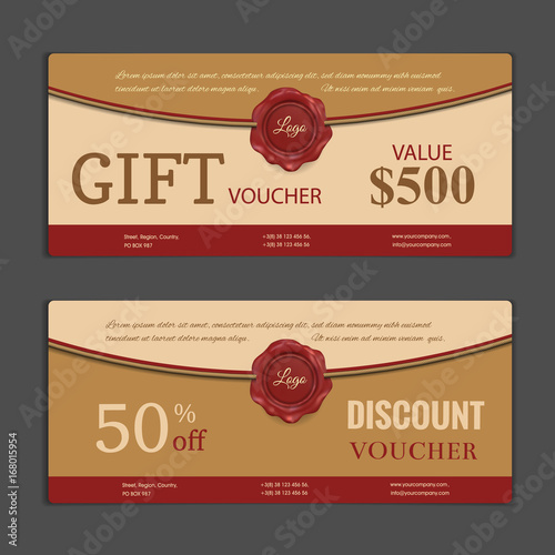 Gift voucher template. Can be use for shopping cards, discount coupon, banner, discount card , web design and other. Vector illustration. Abstract design