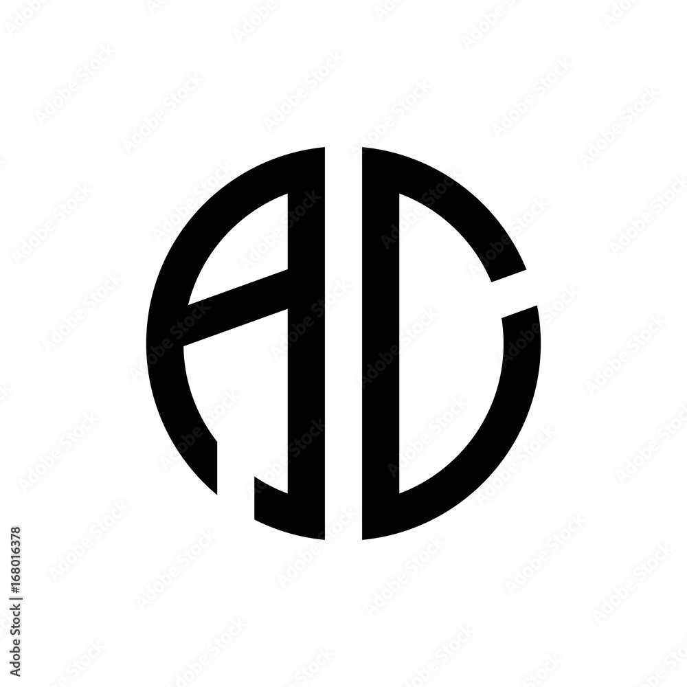 initial letters logo ac black monogram circle round shape vector initial letters logo ac black monogram circle round shape vector
