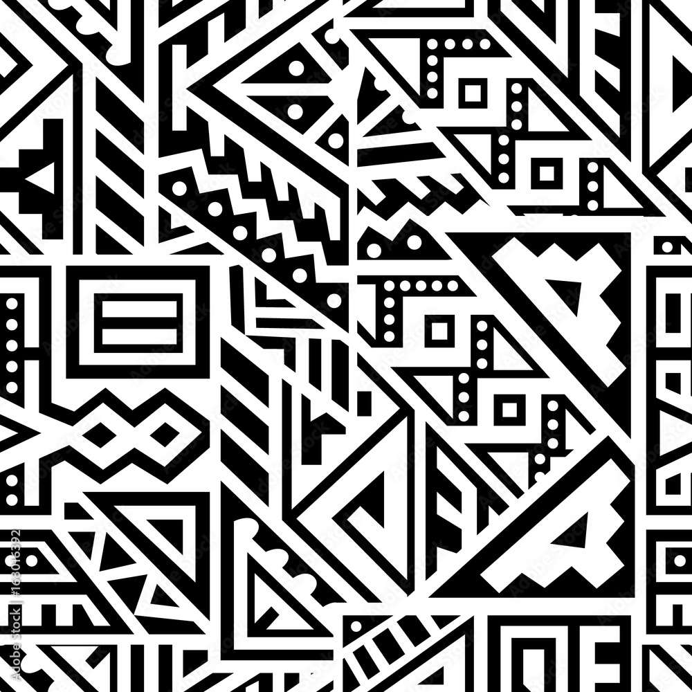 Abstract Vector Seamless Pattern in Ethnic Style