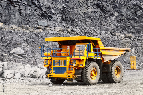 Big yellow mining truck