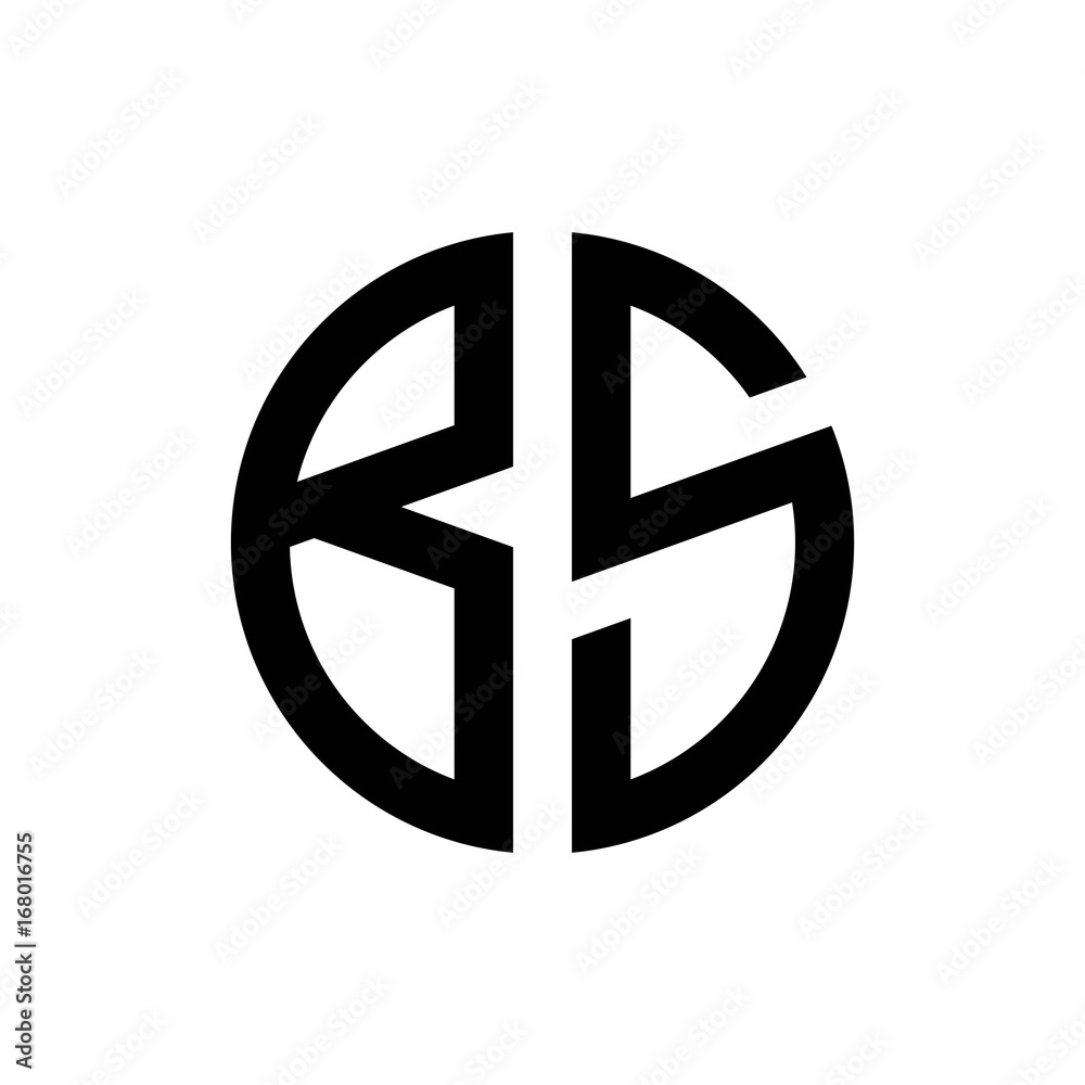 initial letters logo bs black monogram circle round shape vector initial letters logo bs black monogram circle round shape vector