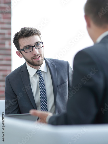 businessman talking to a business partner