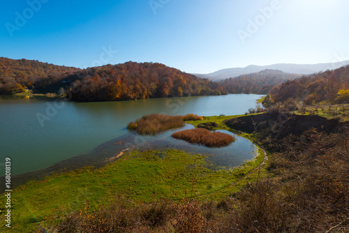 Mountain lake in autumn