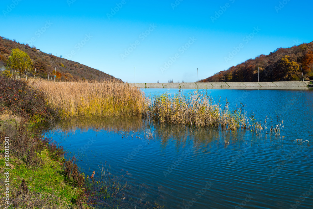 Mountain lake in autumn