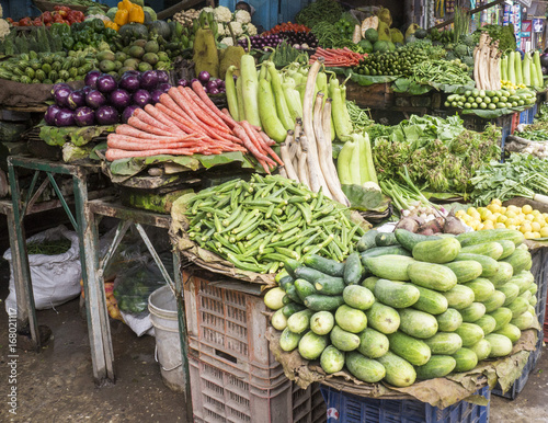 Vegetable stall on street of Haridwar.