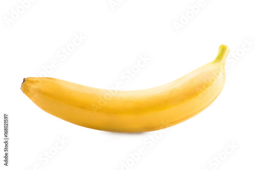close up view of fresh and ripe banana isolated on white