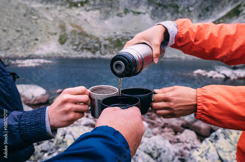Tea break during the High Tatras trekking in Slovakia