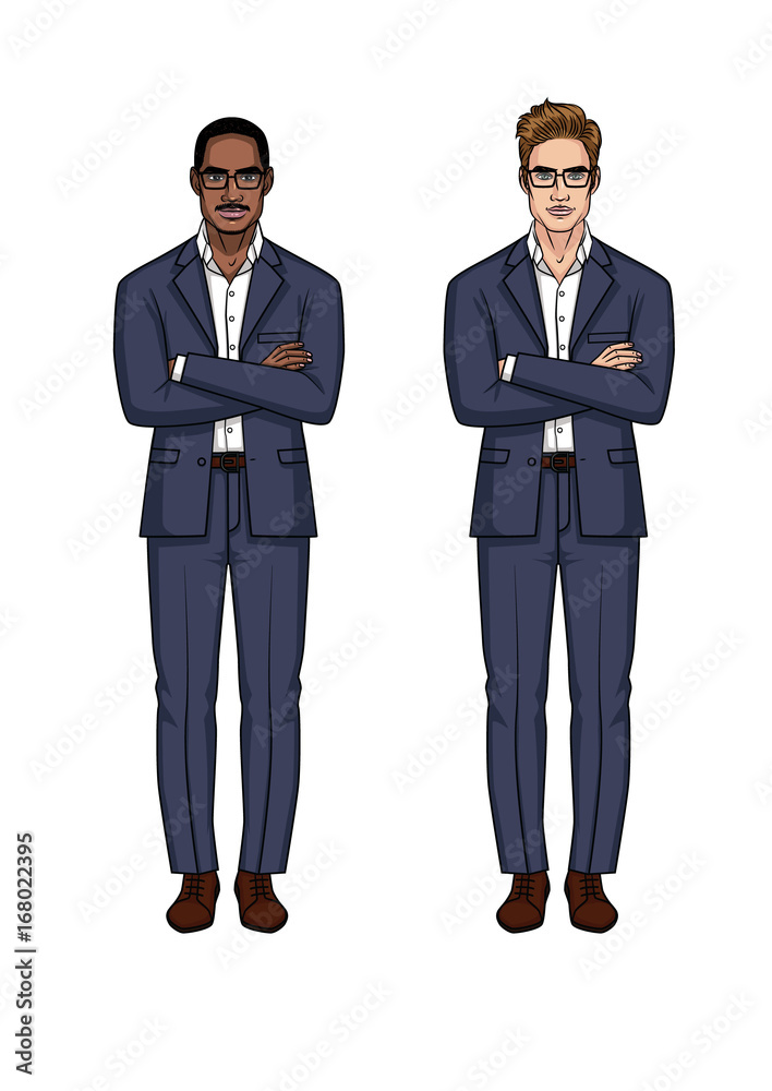 Stylish hipster man in blue Suit. Cartoon Gentleman characters. Men in  fashion clothes. Handsome young man with suit, paper doll. Stock Vector |  Adobe Stock