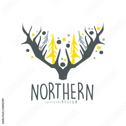 Northern logo template original design, badge for northern travel, sport, holiday, adventure