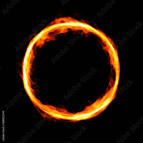 Fiery circle with free space in center