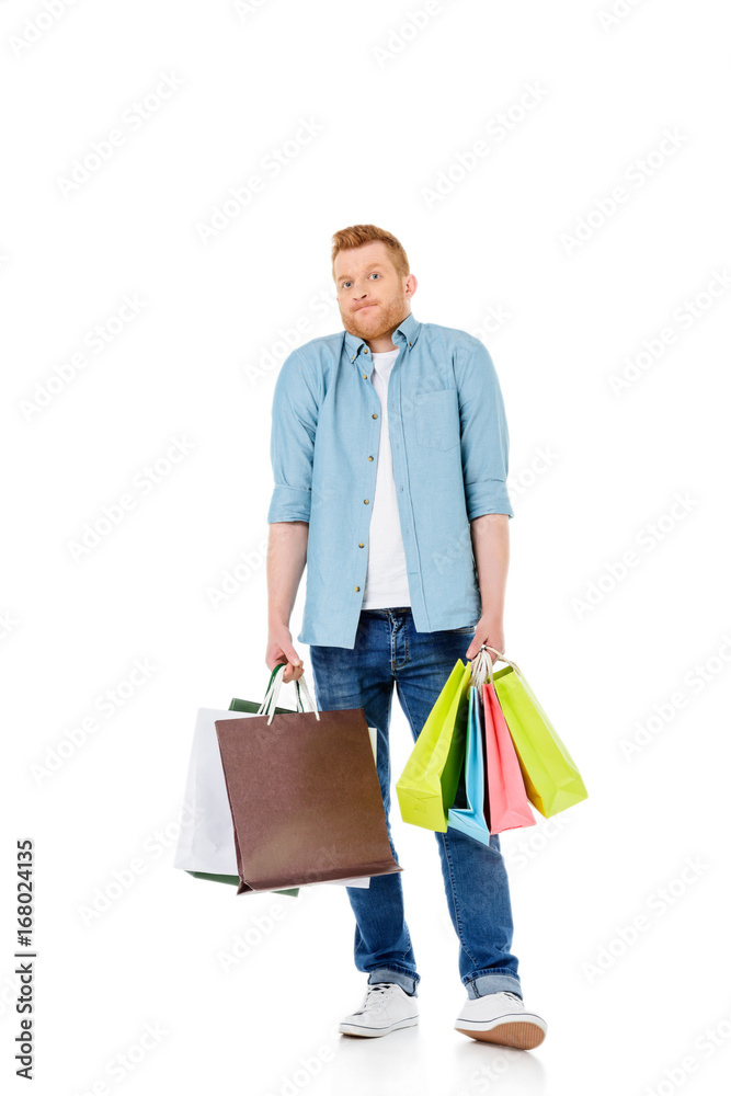 young man with shopping bags