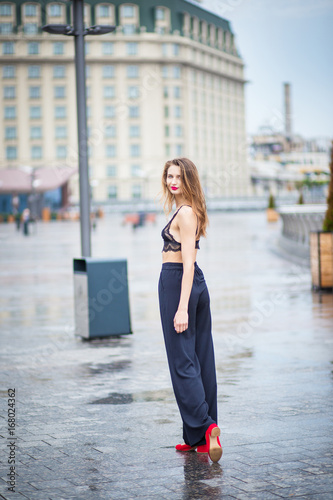 girl posing on the street
