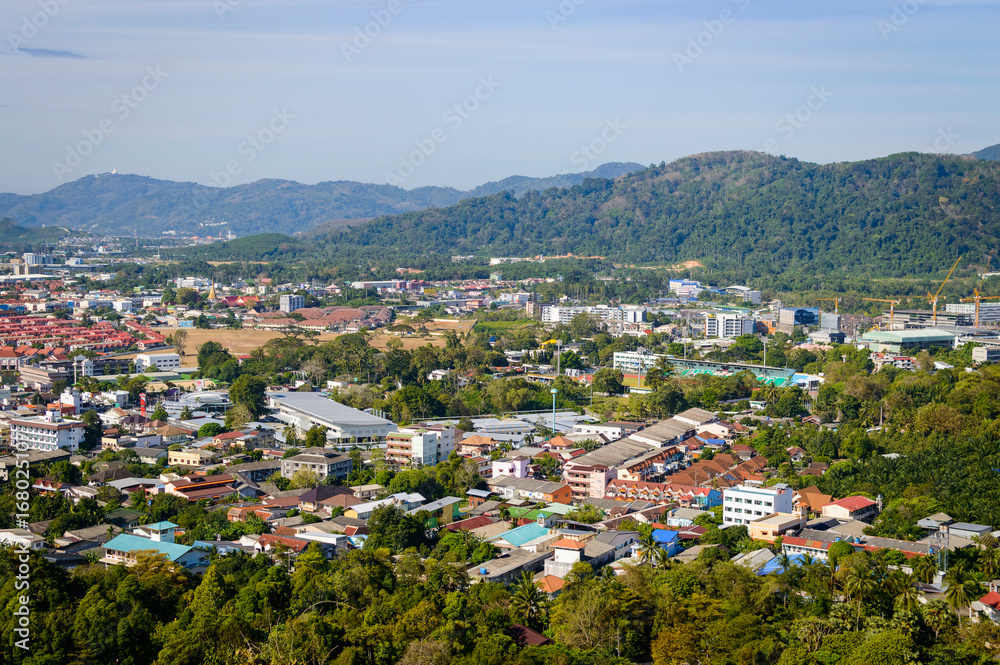 Aerial view from Khao Rung the viewpoint of Phuket town