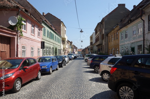 Street in Sibiu city in Romania