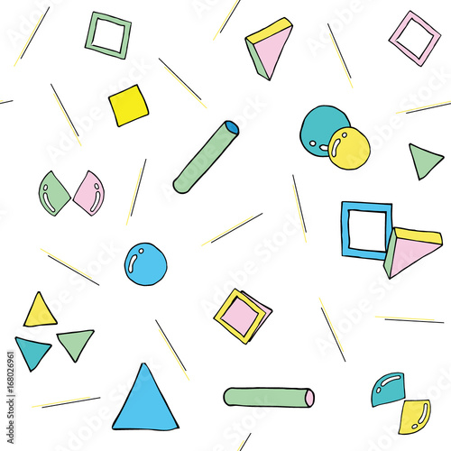 Modern abstract design pattern in retro style. Seamless texture with geometri...
