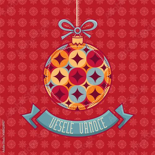 Czech language. Vesele Vanoce. Christmas message. 