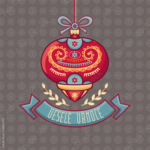 Czech language. Vesele Vanoce. Christmas message. 
