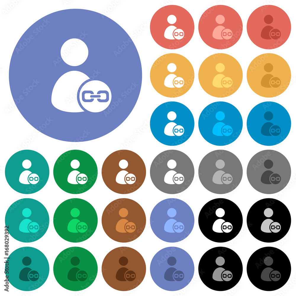 Link user account round flat multi colored icons Link user account round flat multi colored icons