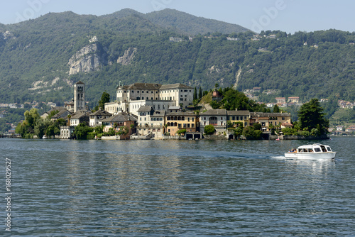 san Giulio island east side at Orta lake, Italy © hal_pand_108