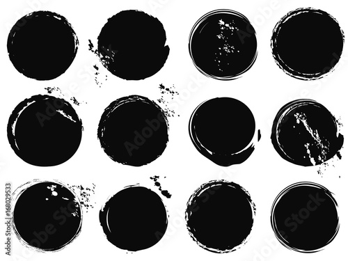 black grunge circle splashes