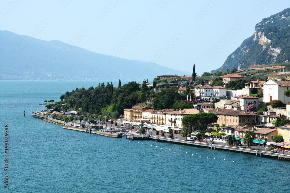 Beautiful landscape of small port on Lake Garda, Italy