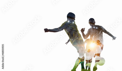 Soccer game background. Mixed media . Mixed media © Sergey Nivens