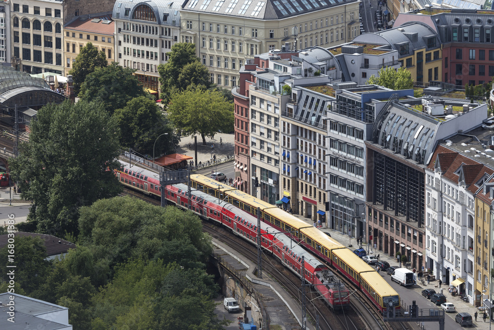 Fototapeta premium berlin germany cityscape from above