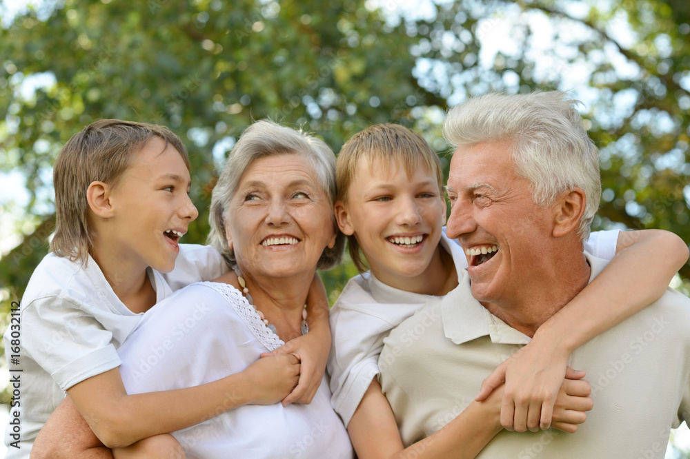 Grandparents with grandsons having fun Grandparents with grandsons having fun