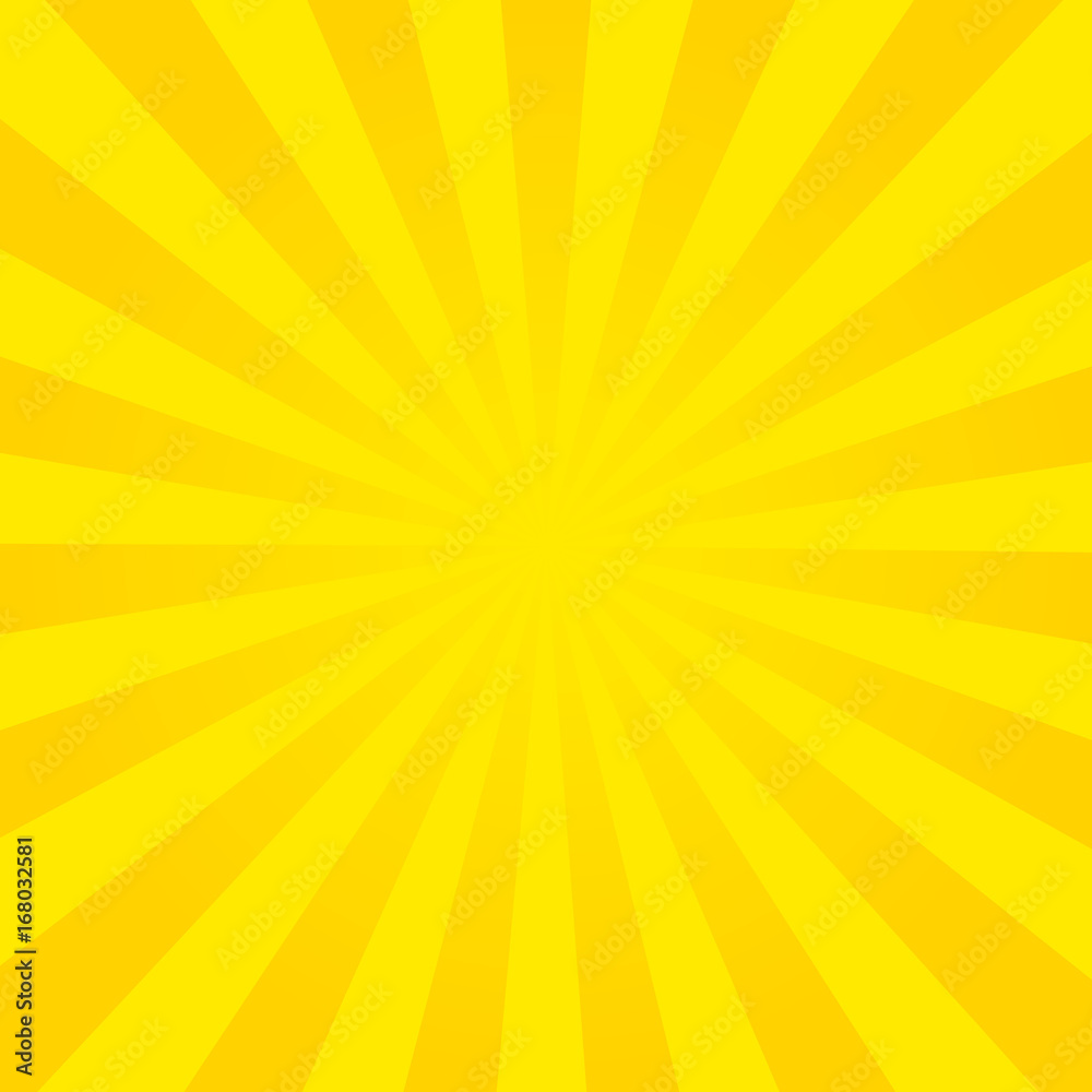 Obraz premium Sun rays, summer background orange colored, vector illustration
