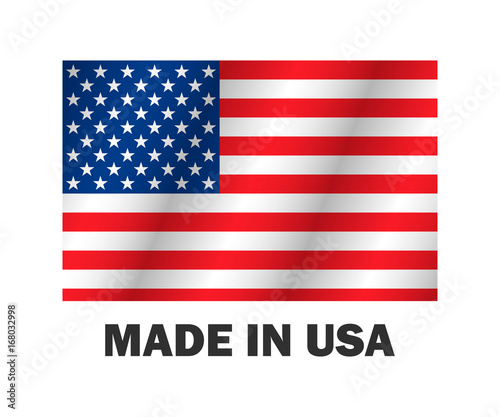 American flag, made usa vector illustration stylish design