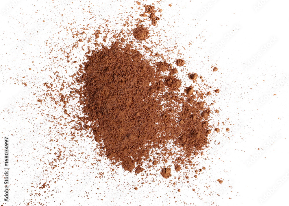 Brown face powder isolated on white background Brown face powder isolated on white background