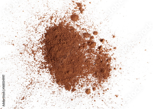 Brown face powder isolated on white background