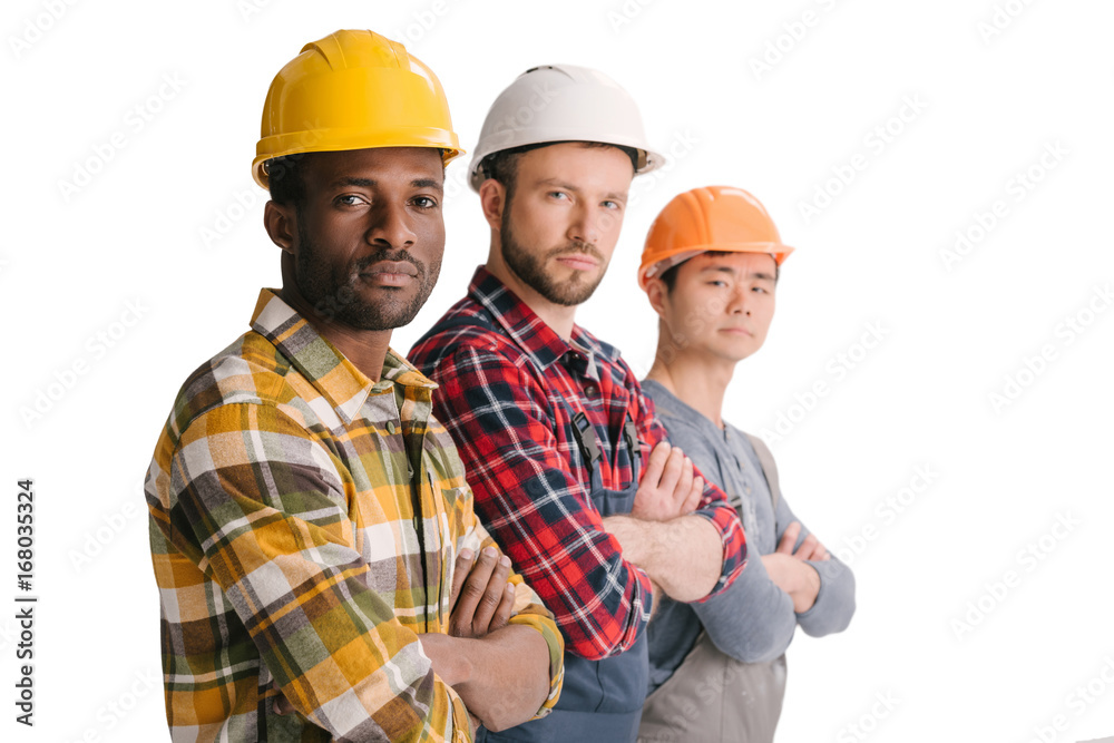 group of multiethnic construction workers group of multiethnic construction workers