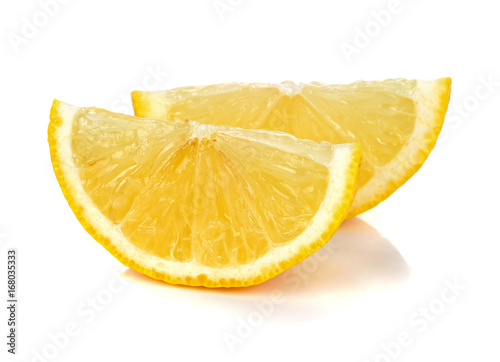 lemon slice isolated on white.